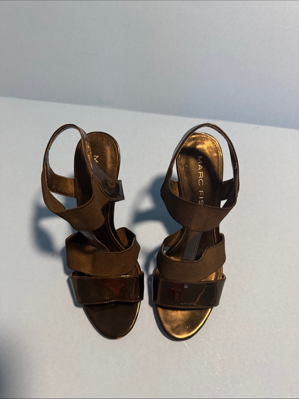 Marc Fisher Chocolate Brown Strappy Slingback Heels